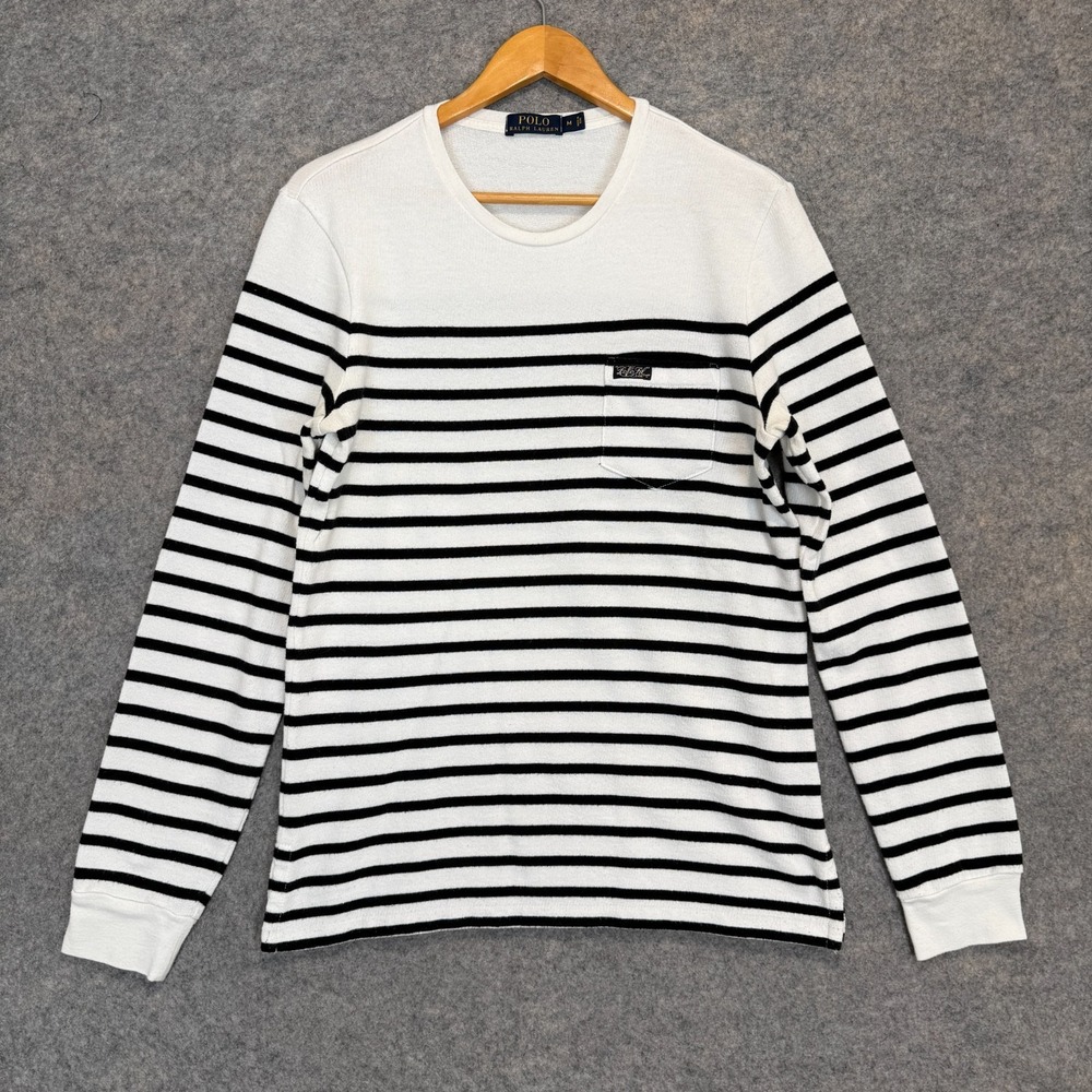 Polo Ralph Lauren Terry Modal Sweatshirt‎ Adult Medium Sailor Stripe Lightweight